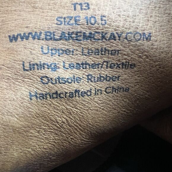 Blake McKay Black Leather Wingtip Ankle Boot Men 10.5 Classic Side Zip Lace Up - Picture 10 of 13